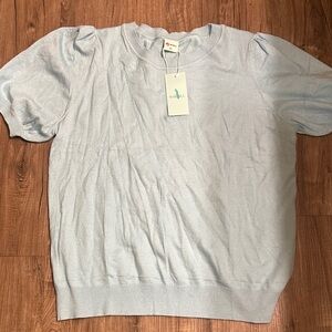 WIHOLL Light Blue Crew Neck Sweater